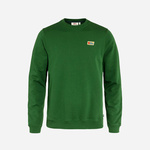 Bombažen pulover Fjallraven Vardag moški, zelena barva - zelena. Pulover iz kolekcije Fjallraven. Model izdelan iz pletenine z nalepko.