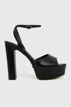 Usnjeni sandali Guess RHINNAE2 črna barva