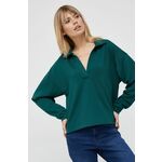 Bluza GAP ženska, zelena barva, - zelena. Mikica iz kolekcije GAP. Model izdelan iz tanke, rahlo elastične pletenine.