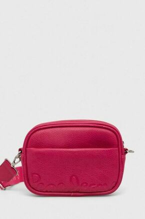 Torbica Pepe Jeans roza barva - roza. Majhna torbica iz kolekcije Pepe Jeans. Model na zapenjanje