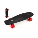 Teddies Deskarska deska - pennyboard 43 cm, nosilnost 60 kg, plastične osi, črna, rdeča kolesa