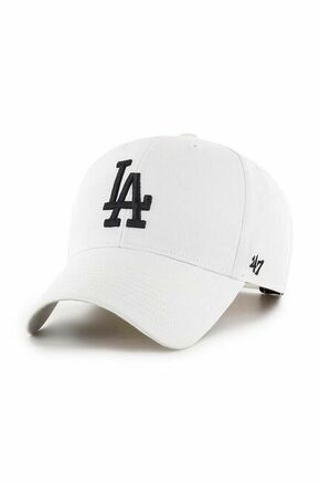 Kapa s šiltom 47brand MLB Los Angeles Dodgers bela barva - bela. Kapa s šiltom iz kolekcije 47brand. Model izdelan iz tkanine z nalepko.