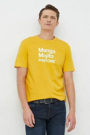 Bombažna kratka majica United Colors of Benetton rumena barva - rumena. Lahkotna kratka majica iz kolekcije United Colors of Benetton. Model izdelan iz tanke
