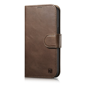 ICARER oil wax wallet case 2in1 cover iPhone 14 pro max leather flip cover anti-rfid brown (wmi14220724-bn)