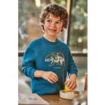 Otroški pulover Mayoral - modra. Otroški pulover iz kolekcije Mayoral, izdelan iz elastične pletenine. Model iz izjemno udobne tkanine z visoko vsebnostjo bombaža.