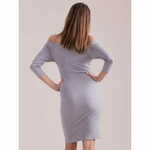 Factoryprice LAGINA svetlo siva ženska obleka s polkrožnim vratom PL-SK-1407.05_259061 S