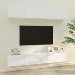 vidaXL Stenske TV omarice 4 kosi visok sijaj bele 100x30x30 cm