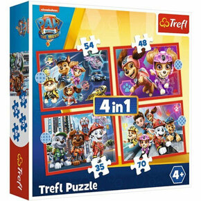 Trefl Puzzle Tlapková patrola v mestu 4v1 (35