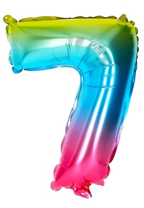 WEBHIDDENBRAND Napihljiv balon - številka 7 mavrica