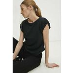 Kratka majica Answear Lab ženski, črna barva - črna. Kratka majica iz kolekcije Answear Lab, izdelana iz tanke, elastične pletenine. Model iz izjemno udobne tkanine z visoko vsebnostjo modala.