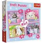 Trefl Puzzle 4v1 - Zábavné mačky