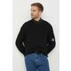 Volnen pulover Calvin Klein Jeans moški, črna barva - črna. Pulover iz kolekcije Calvin Klein Jeans. Model izdelan iz enobarvne pletenine. Zaradi svoje visoke termoregulacijske sposobnosti vam volna pomaga ohranjati toploto, ko je hladno, in...