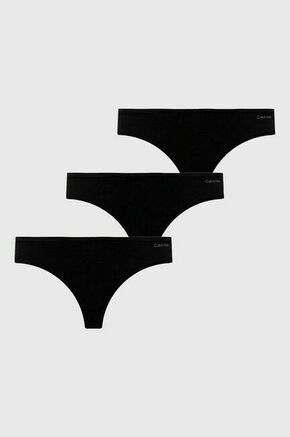Tangice Calvin Klein Underwear 3-pack črna barva - črna. Tangice iz kolekcije Calvin Klein Underwear. Model izdelan iz elastične pletenine. V kompletu so trije pari.