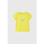 Otroška bombažna kratka majica Mayoral rumena barva - rumena. Otroški kratka majica iz kolekcije Mayoral. Model izdelan iz tanke, rahlo elastične pletenine.