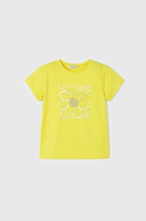 Otroška bombažna kratka majica Mayoral rumena barva - rumena. Otroški kratka majica iz kolekcije Mayoral. Model izdelan iz tanke