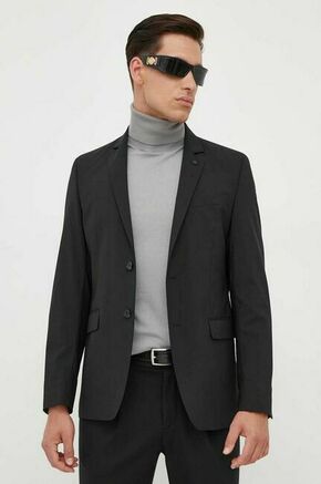 Volnen suknjič Karl Lagerfeld črna barva - črna. Suknjič iz kolekcije Karl Lagerfeld