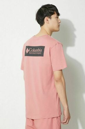 Bombažna kratka majica Columbia North Cascades roza barva - roza. Kratka majica iz kolekcije Columbia