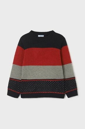 Otroški pulover s primesjo volne Mayoral rdeča barva - rdeča. Pulover iz kolekcije Mayoral. Model izdelan iz vzorčaste pletenine.