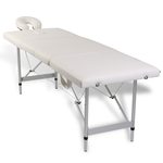 vidaXL Sklopivi masažni stol s aluminijskim okvirom, 4 zone, bež