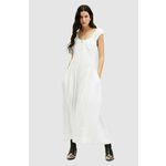 Obleka AllSaints ELIZA MAXI DRESS bela barva, W204DA - bela. Obleka iz kolekcije AllSaints. Nabran model, izdelan iz enobarvnega materiala.