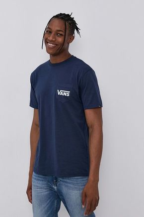 Vans t-shirt - mornarsko modra. T-shirt iz kolekcije Vans. Model izdelan iz pletenine s potiskom.