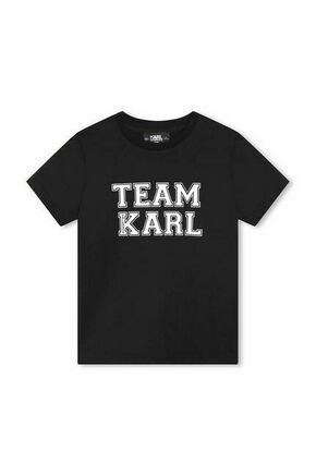 Otroška bombažna kratka majica Karl Lagerfeld črna barva - črna. Otroške kratka majica iz kolekcije Karl Lagerfeld