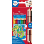 Faber-Castell Colour Grip Crayons Otroci sveta 10 barv + 6 barv