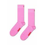 Nogavice Happy Socks Solid Sock roza barva - roza. Nogavice iz kolekcije Happy Socks. Model izdelan iz elastičnega, enobarvnega materiala.