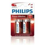 Philips Baterija C PowerLife, alkalna - 2 kosa