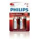 Philips Baterija C PowerLife, alkalna - 2 kosa