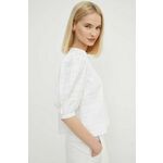 Bombažna majica Barbour Modern Heritage ženska, bela barva, LSH1592 - bela. Majica iz kolekcije Barbour, izdelana iz enobarvne tkanine. Model iz izjemno udobne bombažne tkanine, ki je zračna.