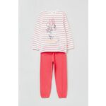 Otroška bombažna pižama OVS X Disney - roza. Otroška Pižama iz kolekcije OVS. Model izdelan iz pletenini.