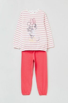 Otroška bombažna pižama OVS X Disney - roza. Otroška Pižama iz kolekcije OVS. Model izdelan iz pletenini.