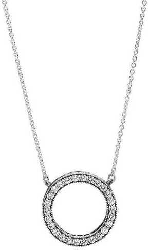 Pandora Srebrna ogrlica s kristalnim obeskom 590514CZ-45 srebro 925/1000