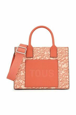 Torbica Tous oranžna barva - oranžna. Srednje velika nakupovalna torbica iz kolekcije Tous. Model na zapenjanje