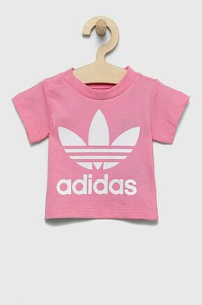 Otroška bombažna kratka majica adidas Originals roza barva - roza. Otroški kratka majica iz kolekcije adidas Originals. Model izdelan iz tanke