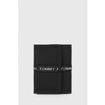 Denarnica Tommy Jeans moški, črna barva - črna. Mala denarnica iz kolekcije Tommy Jeans. Model izdelan iz tekstilnega materiala.