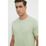 Bombažna kratka majica Gant moški, zelena barva - zelena. Lahkotna kratka majica iz kolekcije Gant. Model izdelan iz tanke, elastične pletenine. Zračni model, ki podpira udobje pri uporabi.