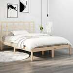 Greatstore Okvir za posteljo, masivni les, 140x190 cm