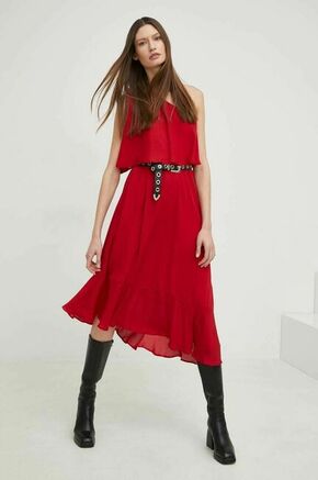 Obleka Answear Lab rdeča barva - rdeča. Obleka iz kolekcije Answear Lab. Raven model izdelan iz enobarvne tkanine.