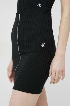 Krilo Calvin Klein Jeans črna barva - črna. Krilo iz kolekcije Calvin Klein Jeans. Model s prilegajočim krojem