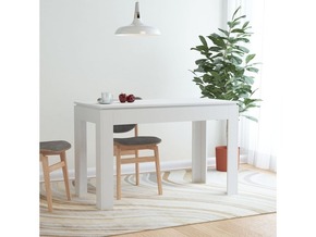 VIDAXL jedilna miza bela 120x60x76 cm iverna plošča