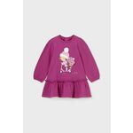Obleka za dojenčka Mayoral vijolična barva - vijolična. Obleka za dojenčke iz kolekcije Mayoral. Ohlapen model, izdelan iz pletenine s potiskom.
