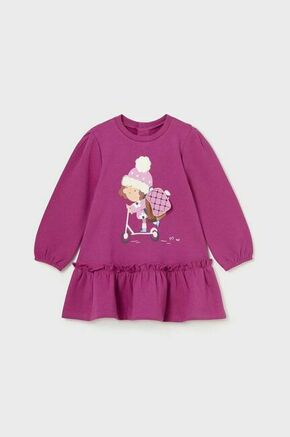 Obleka za dojenčka Mayoral vijolična barva - vijolična. Obleka za dojenčke iz kolekcije Mayoral. Ohlapen model