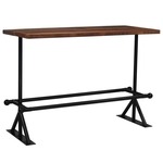 Greatstore Barska miza trden predelan les temno rjava 150x70x107 cm
