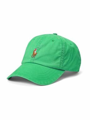 Kapa s šiltom Polo Ralph Lauren zelena barva - zelena. Kapa s šiltom vrste baseball iz kolekcije Polo Ralph Lauren. Model izdelan iz enobarvnega materiala.