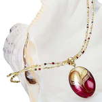 Lampglas Elegantna ogrlica iz Rdečega morja z Lampglas z 24-karatnim zlatom NP25