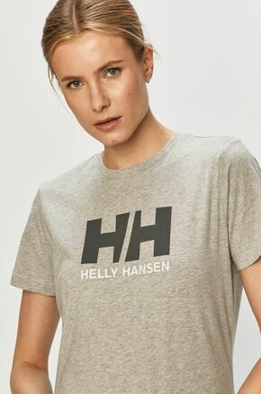 Helly Hansen bombažna majica - siva. T-shirt iz zbirke Helly Hansen. Model narejen iz tanka