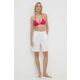 Kratke hlače za na plažo Max Mara Beachwear ženske, bela barva, 2416141019600 - bela. Kratke hlače iz kolekcije Max Mara Beachwear, izdelane iz enobarvnega materiala. Model iz izjemno udobne tkanine z visoko vsebnostjo bombaža.