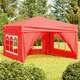 Vidaxl Zložljiv vrtni šotor s stranicami rdeč 3x3 m